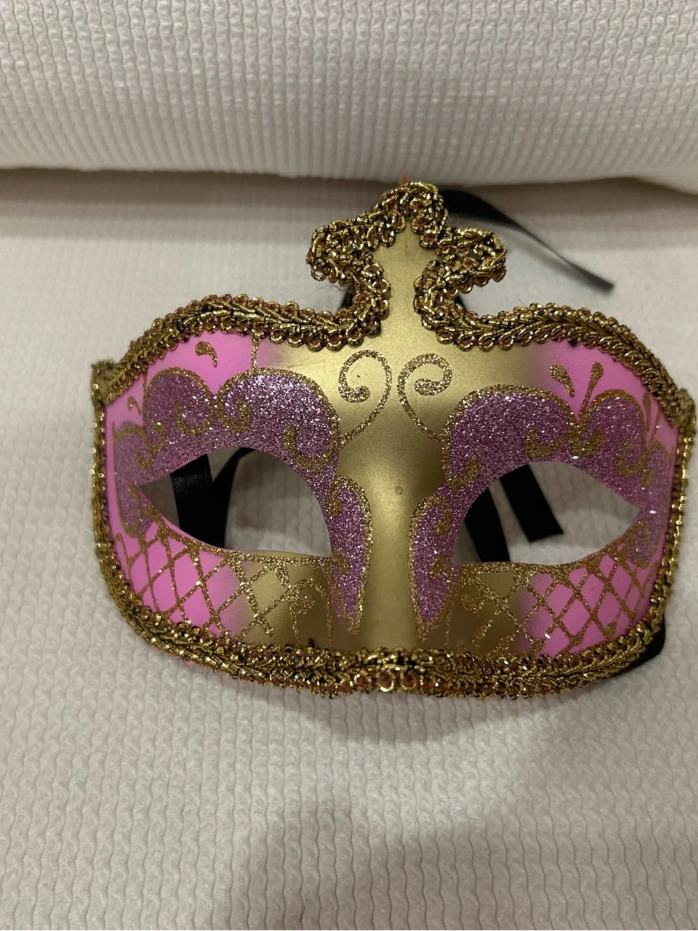 Pink and Gold Women's Masquerade Eye Mask